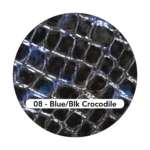 Blue Black Crocodile Patent Leather Swatch