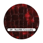 Red Black Crocodile Patent Leather Swatch