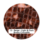 Swatch colour of Beige - Light & Dark Brown Crocodile specialty leather.