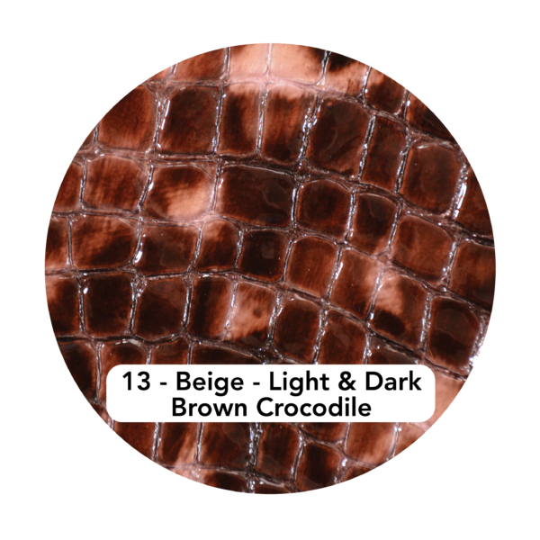 Swatch colour of Beige - Light & Dark Brown Crocodile specialty leather.