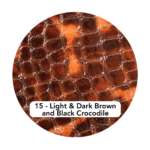 Swatch colour of light & Dark Brown & Black Crocodile specialty leather