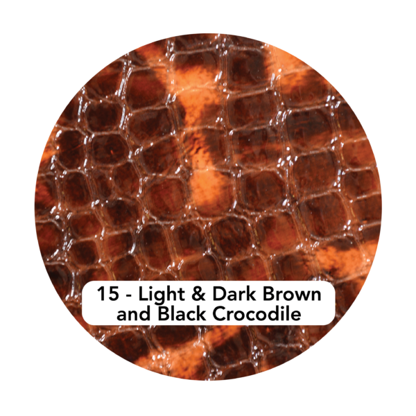 Swatch colour of light & Dark Brown & Black Crocodile specialty leather