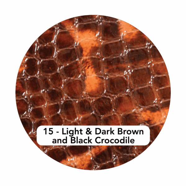 Swatch colour of light & Dark Brown & Black Crocodile specialty leather