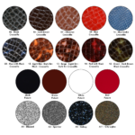 Colour swatches of the specialty leathers available for bridles