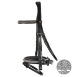 Black Snaffle Bridle with 'Blizzard' Glamour Noseband & Browband