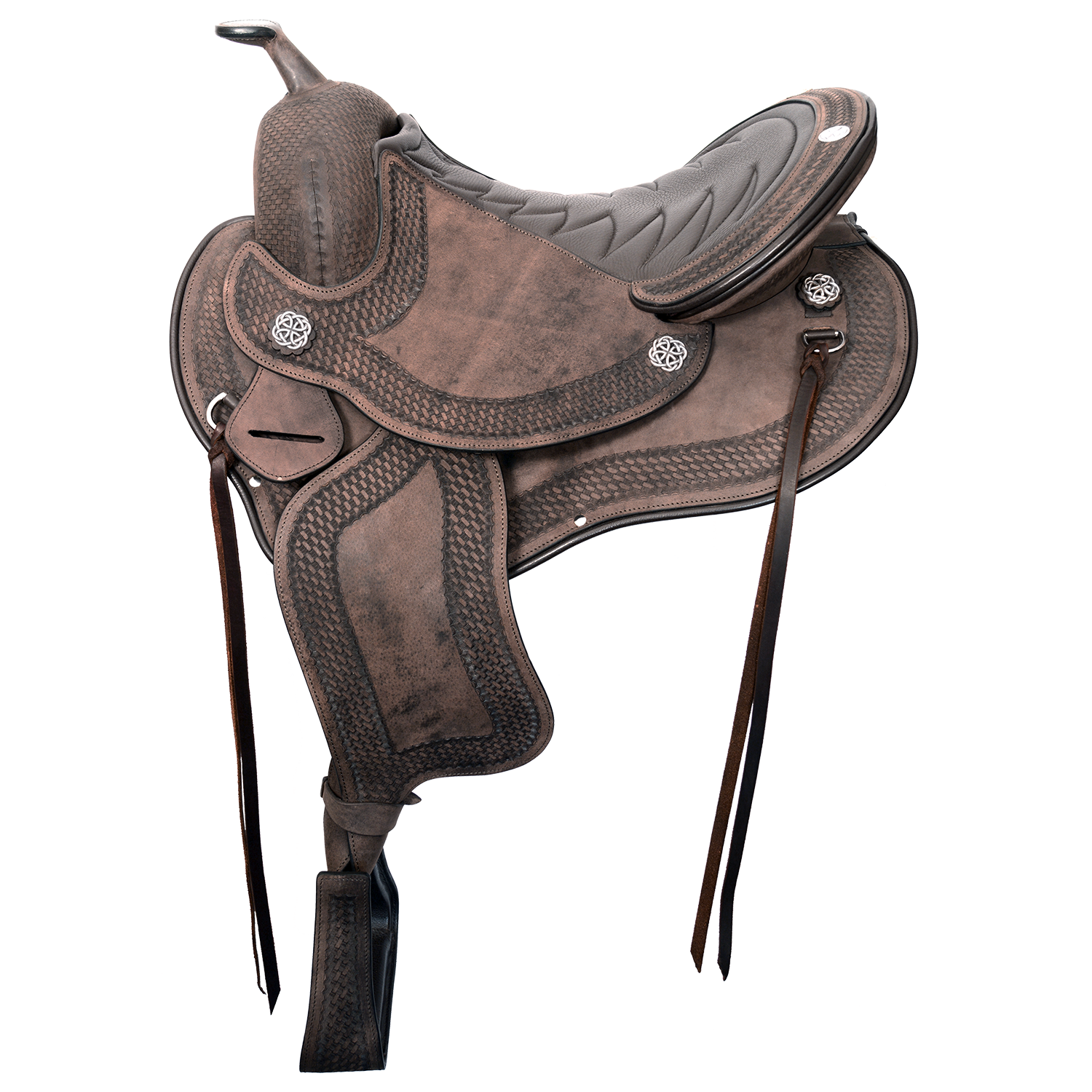 Western Brown Leather Shaped Full Size Fender for Western Saddle 