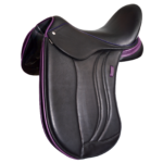 Let's Dance - Blk with Purple Welting-Facing-Backroll- Tooled 1/2 Moon