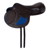 Destiny Light Racing Exercise Saddle - Brown with Blue Patent Glamour