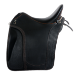 Adelante - Black with Light Brown Welting-Stitching and Basket Weave Tooling